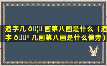 追字几 🦍 画第八画是什么（追字 💮 几画第八画是什么偏旁）